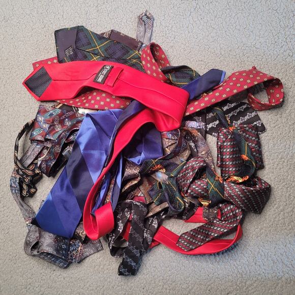 21pc Mens Neckties LOT Wholesale Bulk Collectors Assorted Crafts Cutter DIY Mix - Picture 1 of 2